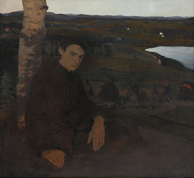 Gerhard Henning, Ung man i landskap.