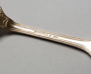 PARTI SILVER, 10 delar, silver. 1800-tal. Total vikt ca 640 gram.