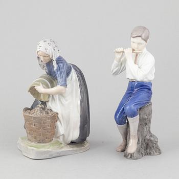 A set of four porcelain figurines, Bing & Grøndahl and Royal Copenhagen, Denmark.