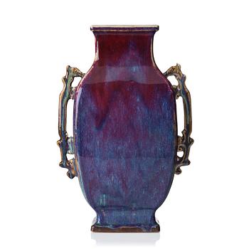 A large flambé glazed vase, Qing dynasty, 19th Century.