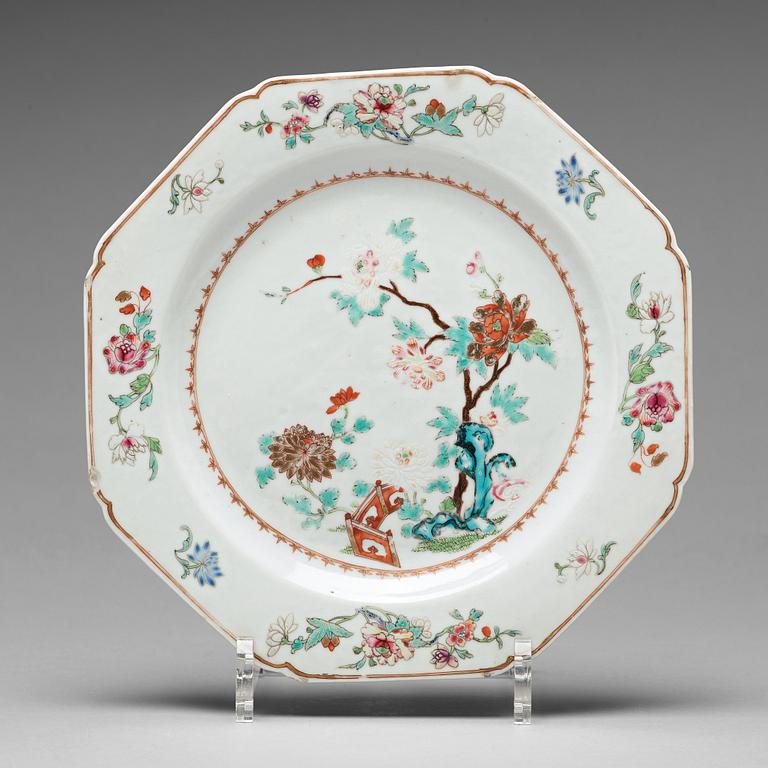 Twelve famille rose plates, Qing dynasty, Qianlong (1736-95).