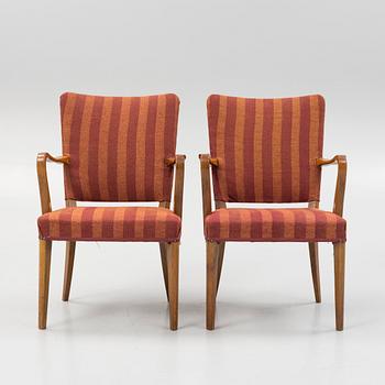 Six armchairs, Aski A.B Svenska kontorsmöbelindustrier, mid 20th century.