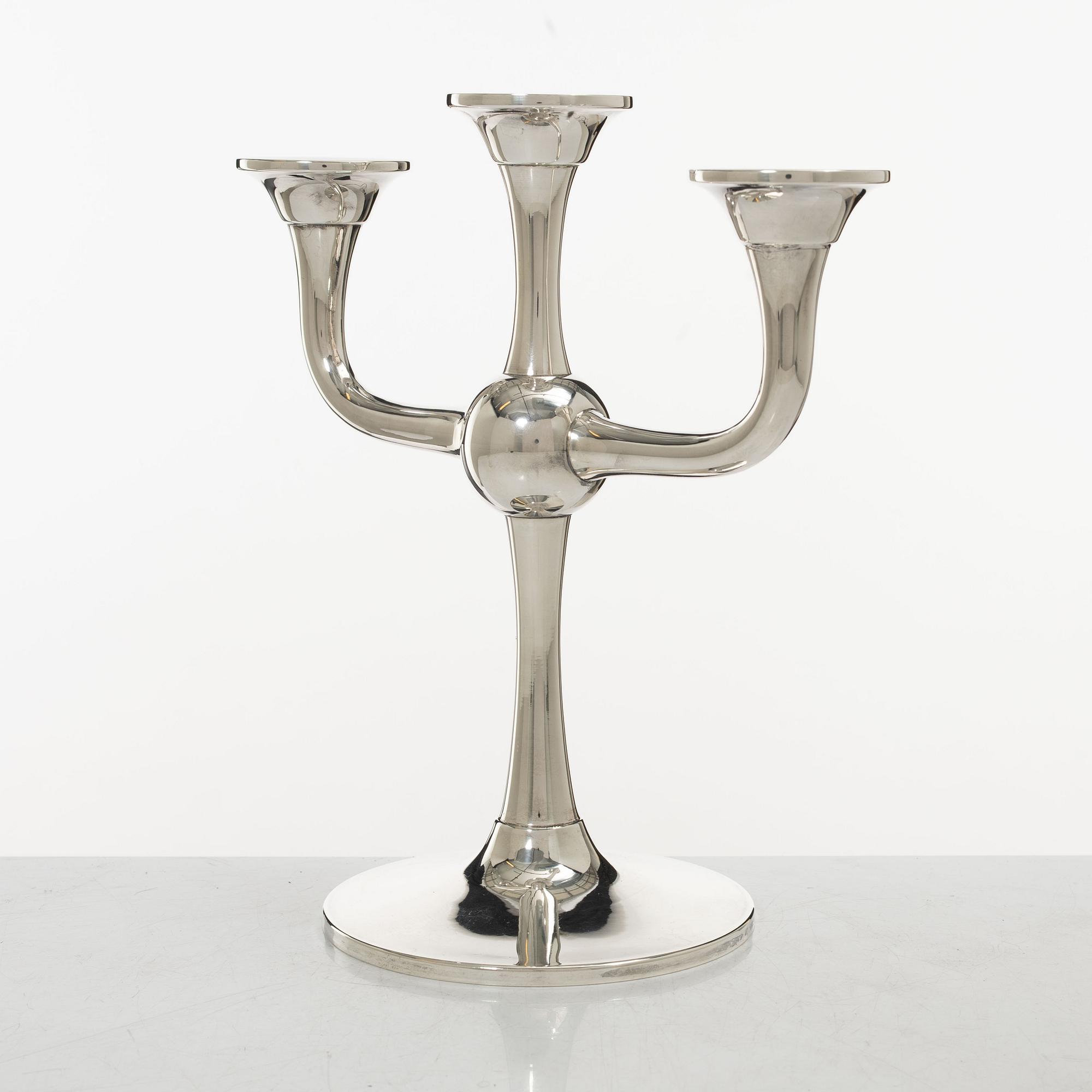 Candelabrum, silver, Karl J Ottesen, Norway, late 20th century.