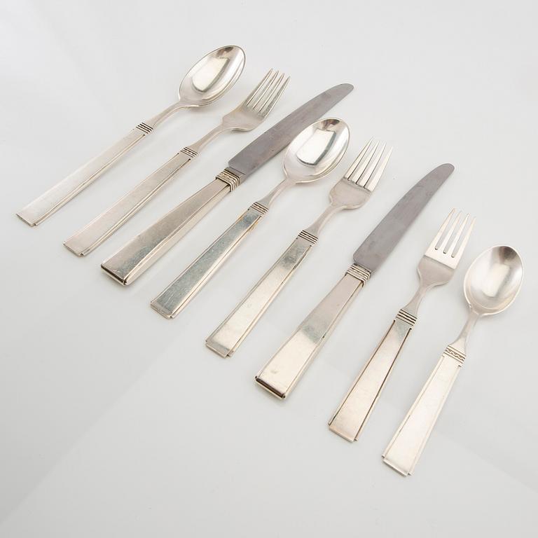 Erik Fleming, 91-piece cutlery set model "2 M 27" for Atelier Borgila, second half of the 20th century.