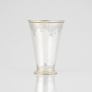 A Swedish early 18th century parcel-gilt silver beaker, mark of Erik Löfman (Uppsala 1690-1718 (1729).