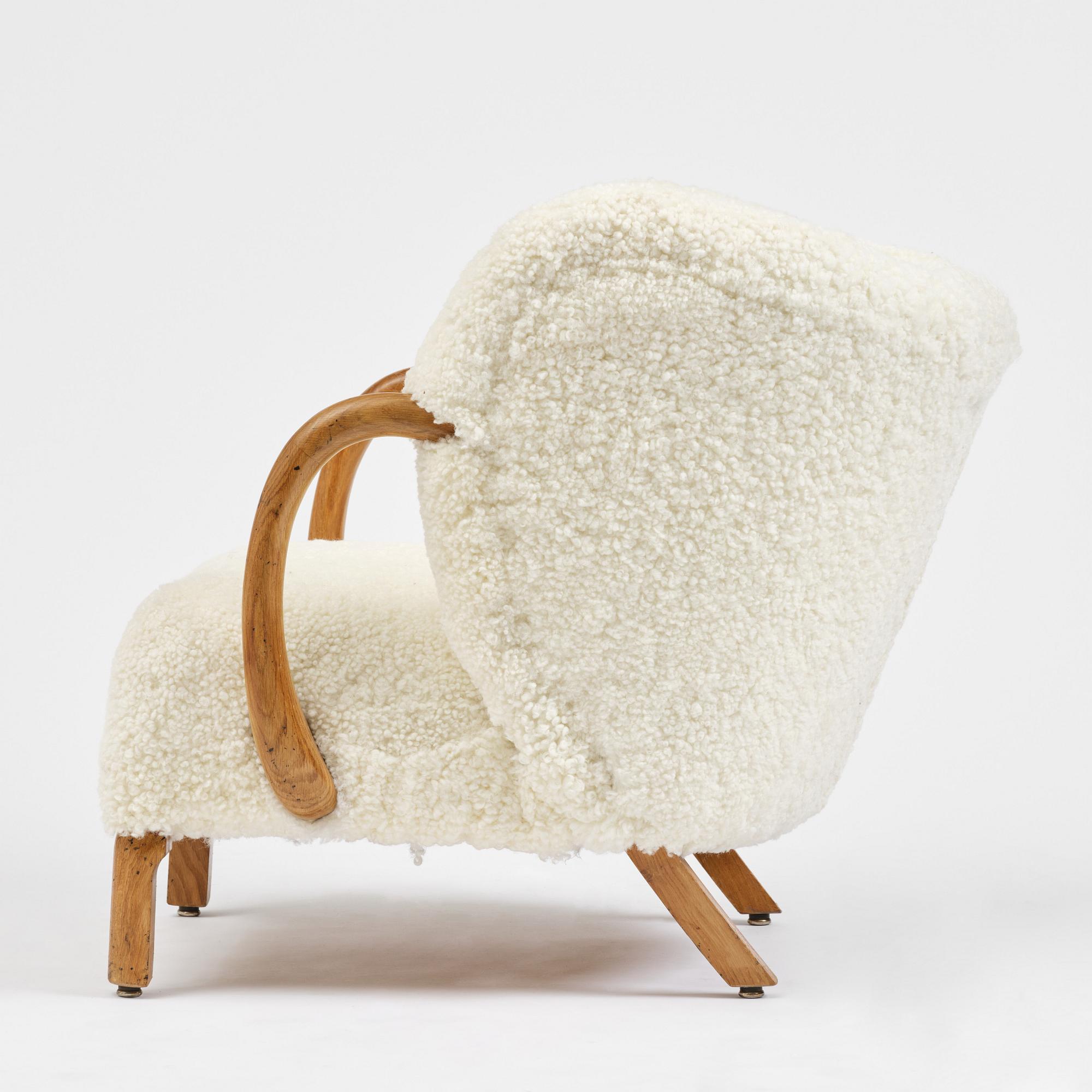 Viggo Boesen, tillskriven., Fåtölj, modell 107, Slagelse Møbelværk, Danmark, 1940-tal.