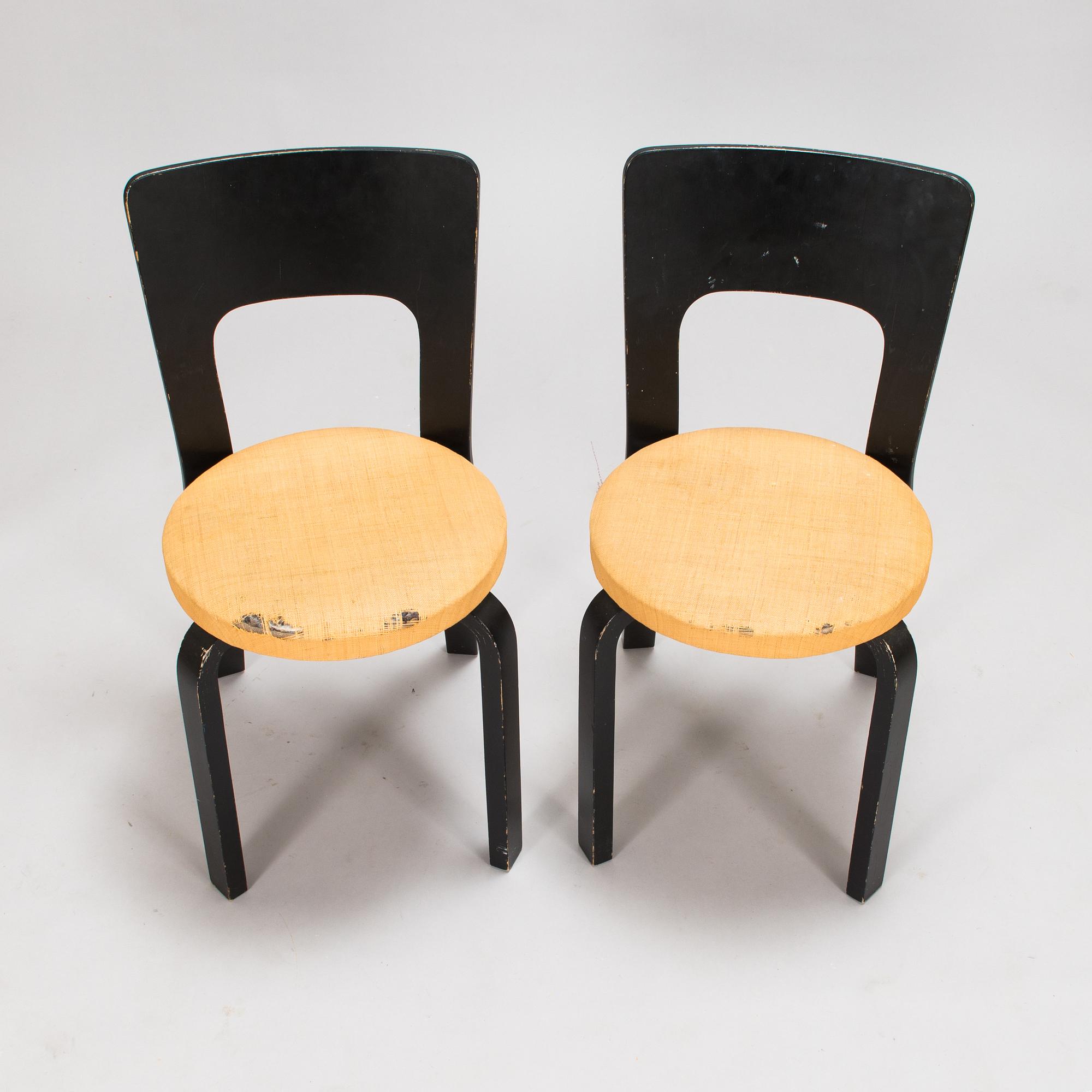 Alvar Aalto, mid-20th-century '66' chairs for Artek, Finland.