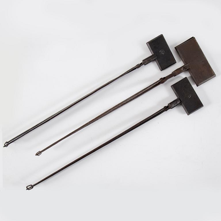 A set of three iron kitchen tools, 19th century.