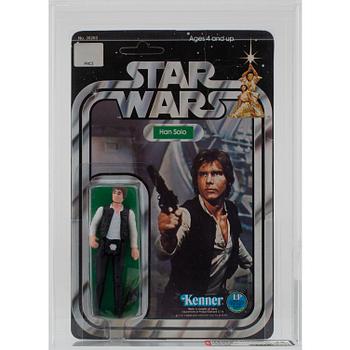 STAR WARS, Han Solo, 12 back-b, AFA 75 EX+/NM, Kenner 1978.