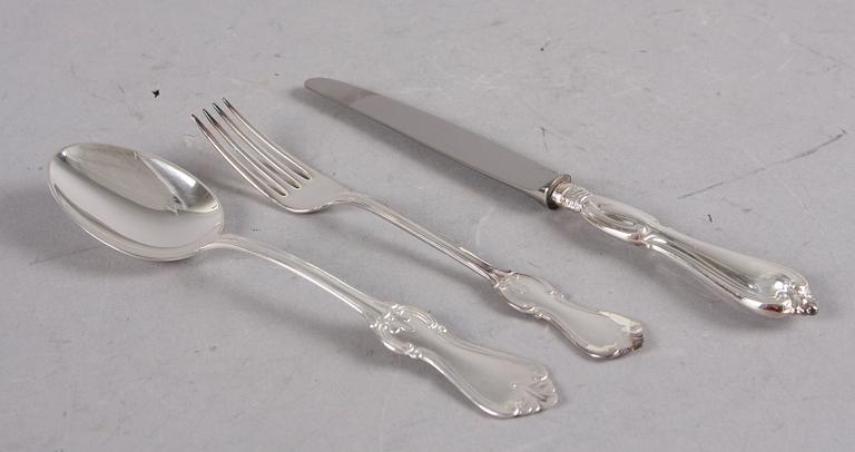 PARTI BESTICK, 18 delar, silver, modell Olga, GAB 1970-80-tal. Tot vikt c:a 550 g.