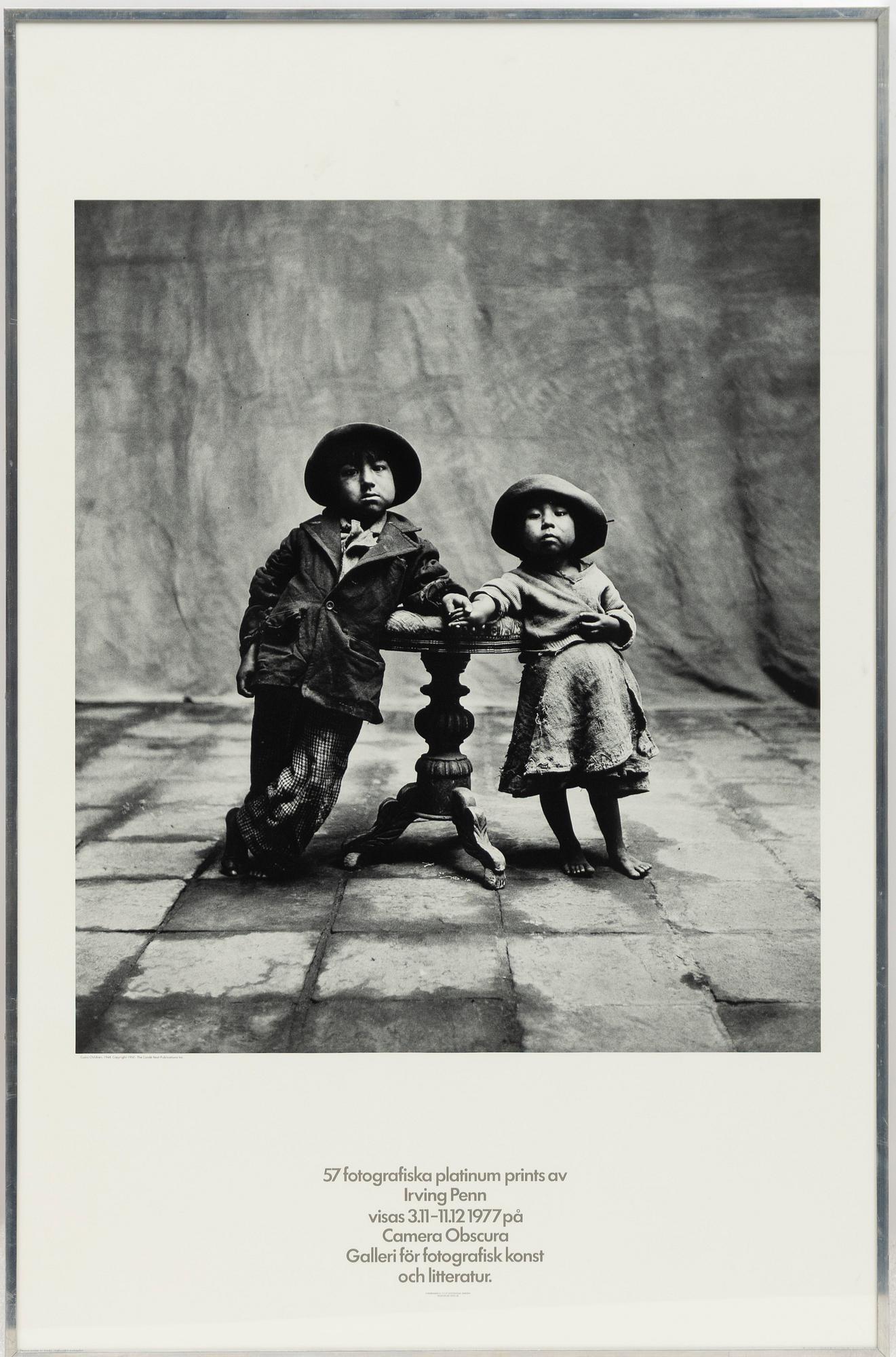 Posters, offset, 2 pcs, for Irving Penn's exhibition at Camera Obscura, 1977.