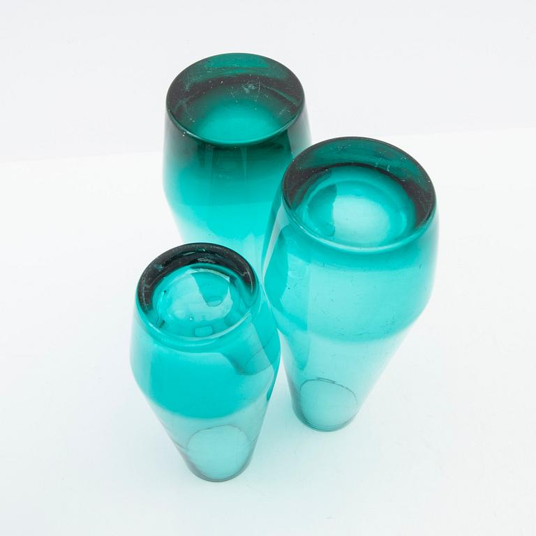 Tamara Aladin, vaser, 4 st, glas, Riihimäen Lasi, Finland,  1960/70-tal.