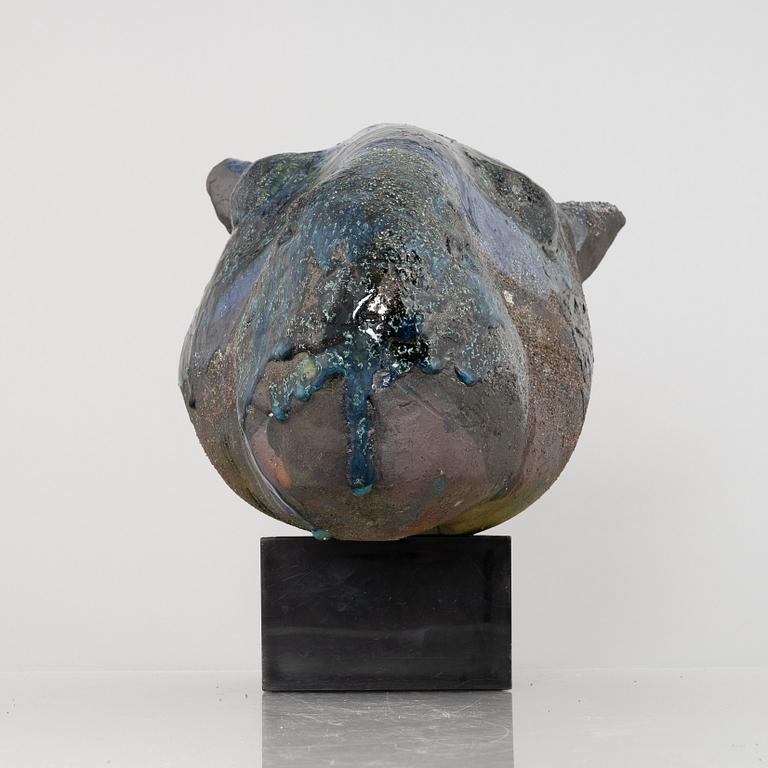 Henrik Allert, a stoneware sculpture of an animal's head, signed.