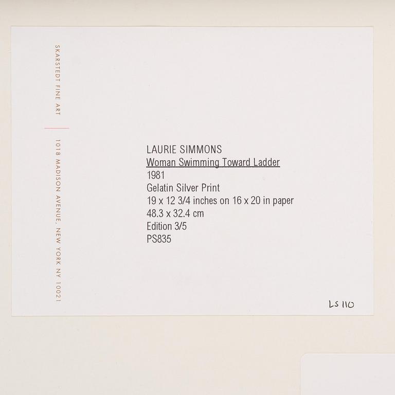 Laurie Simmons, "Woman Swimming Toward Ladder", 1981.
