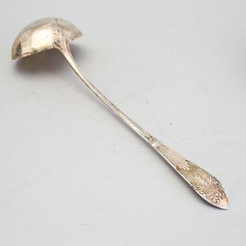 A Swedish early 20th century parcel-gilt soup-ladle, marked CGH, Stockholm 1907.