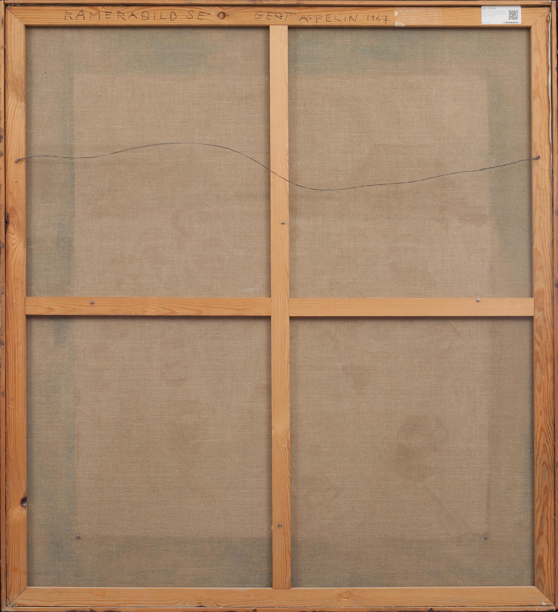 GERT ASPELIN, blandteknik på duk, a tergo signerad och daterad 1967.