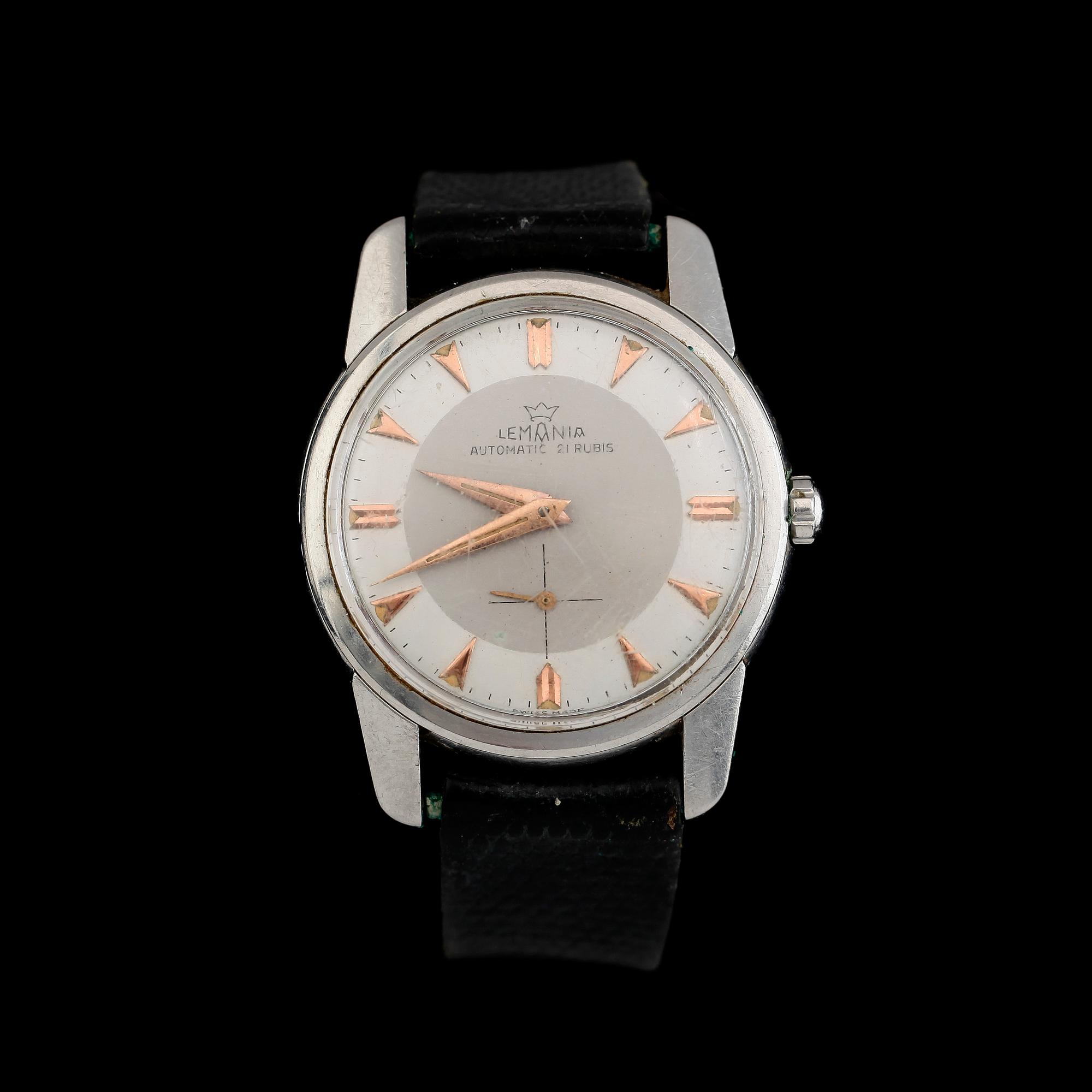 ARMBANDSUR, stål, Lemania, Automatic, 1900-talets mitt.