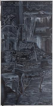 Ben Schonzeit, "Music Room: Blackboard Diptych".