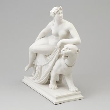 A Swedish unmarked parian figure of 'Ariadne', Gustafsberg porcelain manufactory, circa 1900.