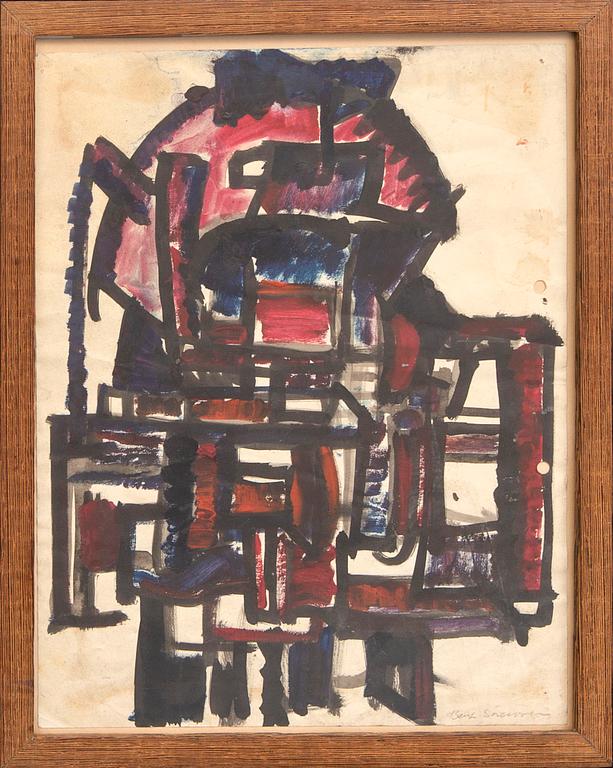 Bent Sorensen, oil on paper signed.