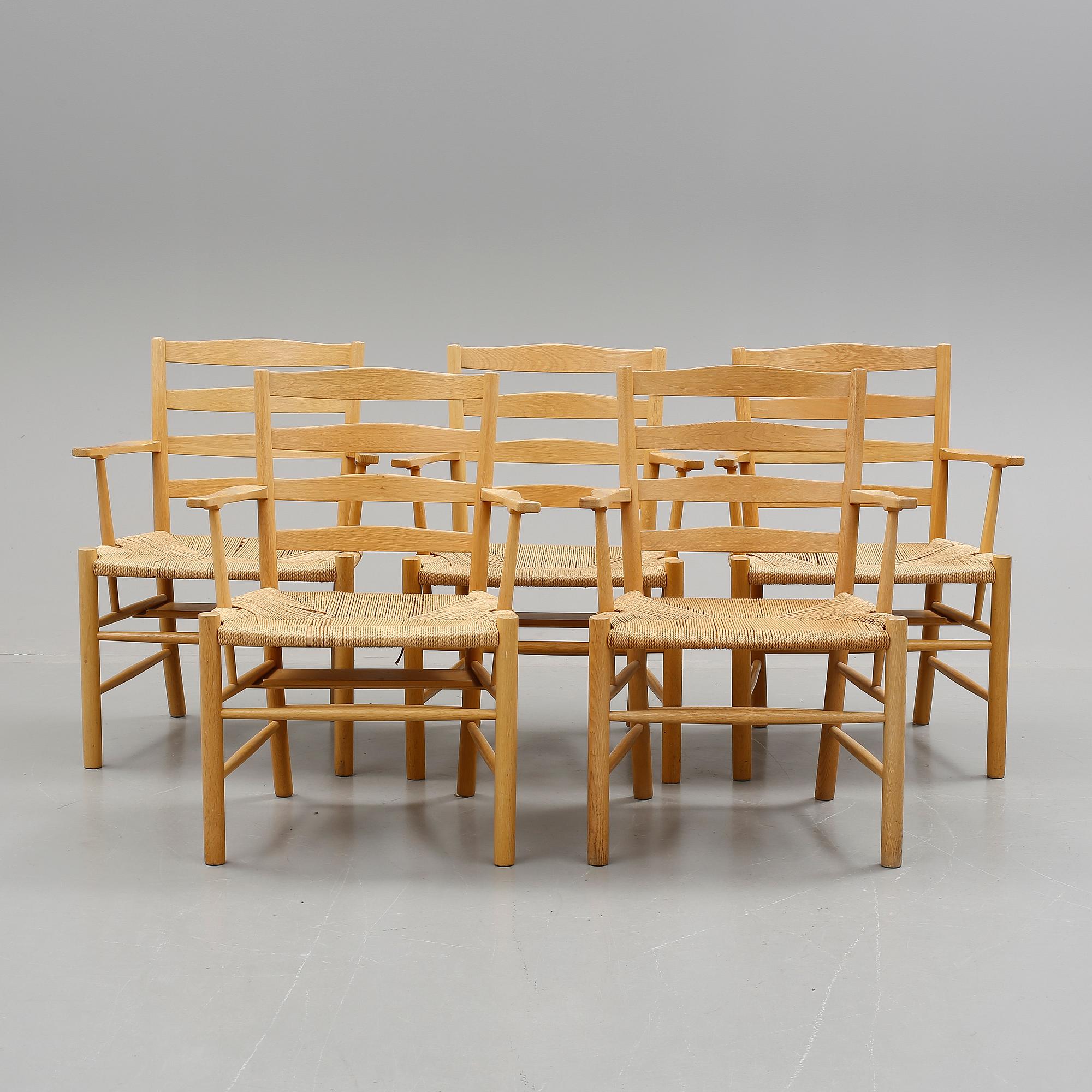 STOLAR, 5 st, "Kirkestolen", Kaare Klint, Fritz Hansen, 1900-talets andra hälft.