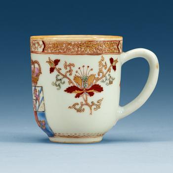 1600. A famille rose armorial cup, Qing dynasty, Yongzheng (1723-35).