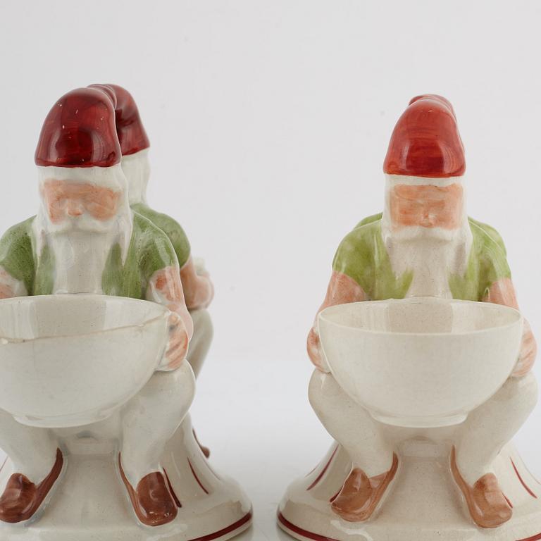 Alf Wallander, a pair of Swedish Jugend salt cellars, Rörstrand, early 20th Century.