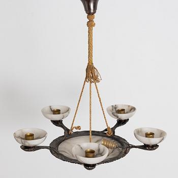 A alabaster ceiling lamp, 1920s.