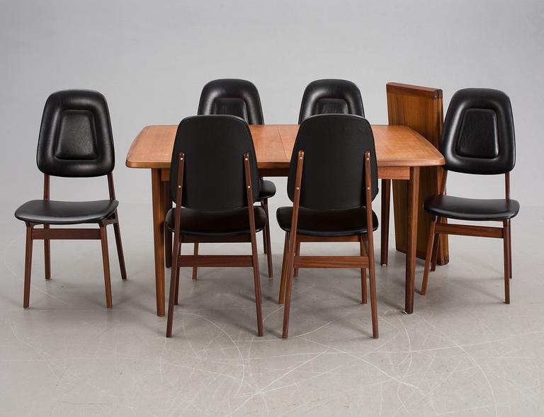 BORD och STOLAR, 6 st, Sörheim, Norge, 1960/1970-tal.