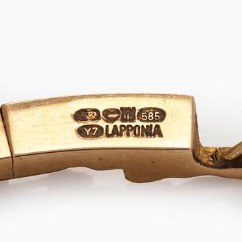 Björn Weckström, kaulakoru, "Tunturi", 14K kultaa. Lapponia 1976.