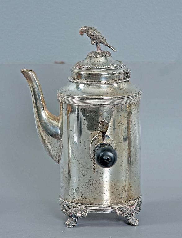 KAFFESERVIS, 3 delar, silver, gustaviansk stil, K Anderson resp Oskar Westberg 1914.