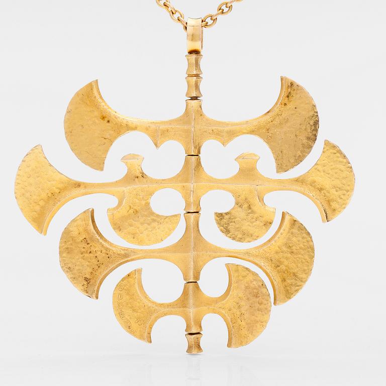 TAPIO WIRKKALA, HALSBAND "Vikinghänge", 14K guld. Westerback, Helsingfors 1972.