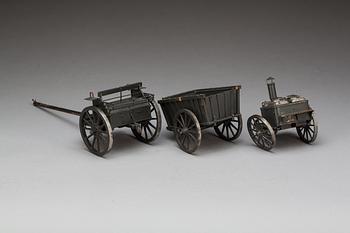 MILITÄRVAGNAR, 3 st, 1900-talets början.