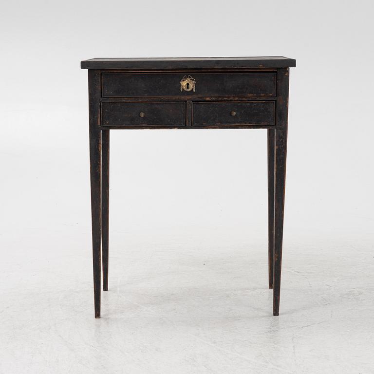 A painted Gustavian style side table, circa 1900.