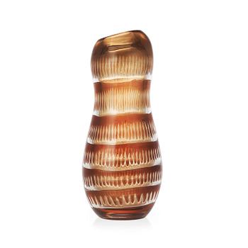 An Edvin Öhrström ariel glass vase, Orrefors 1955.