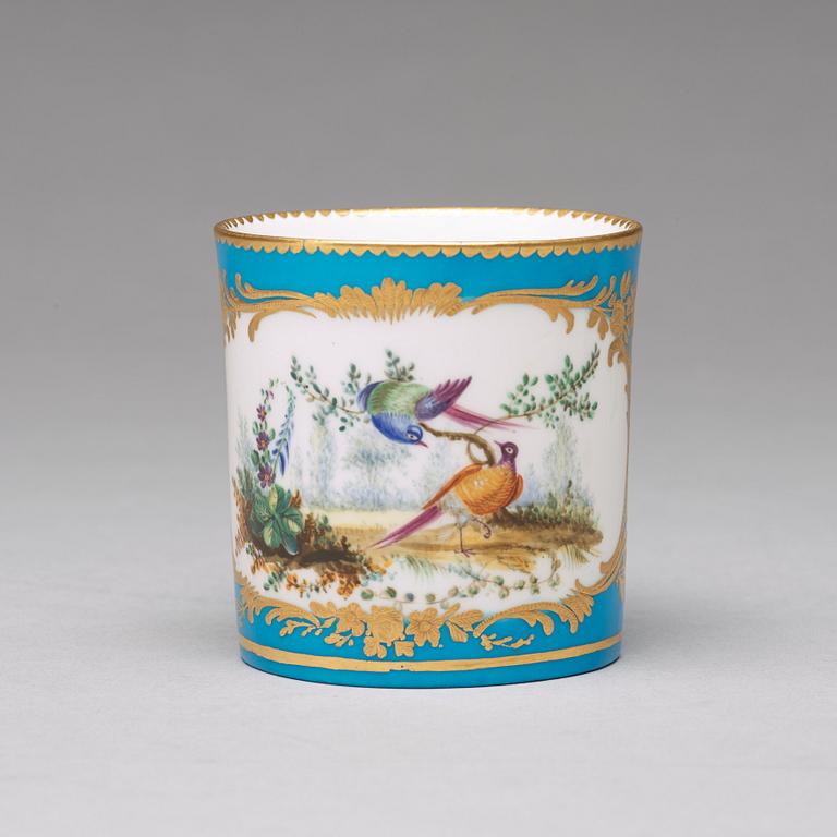 A 'Sèvres' cup and saucer, 18th Century.