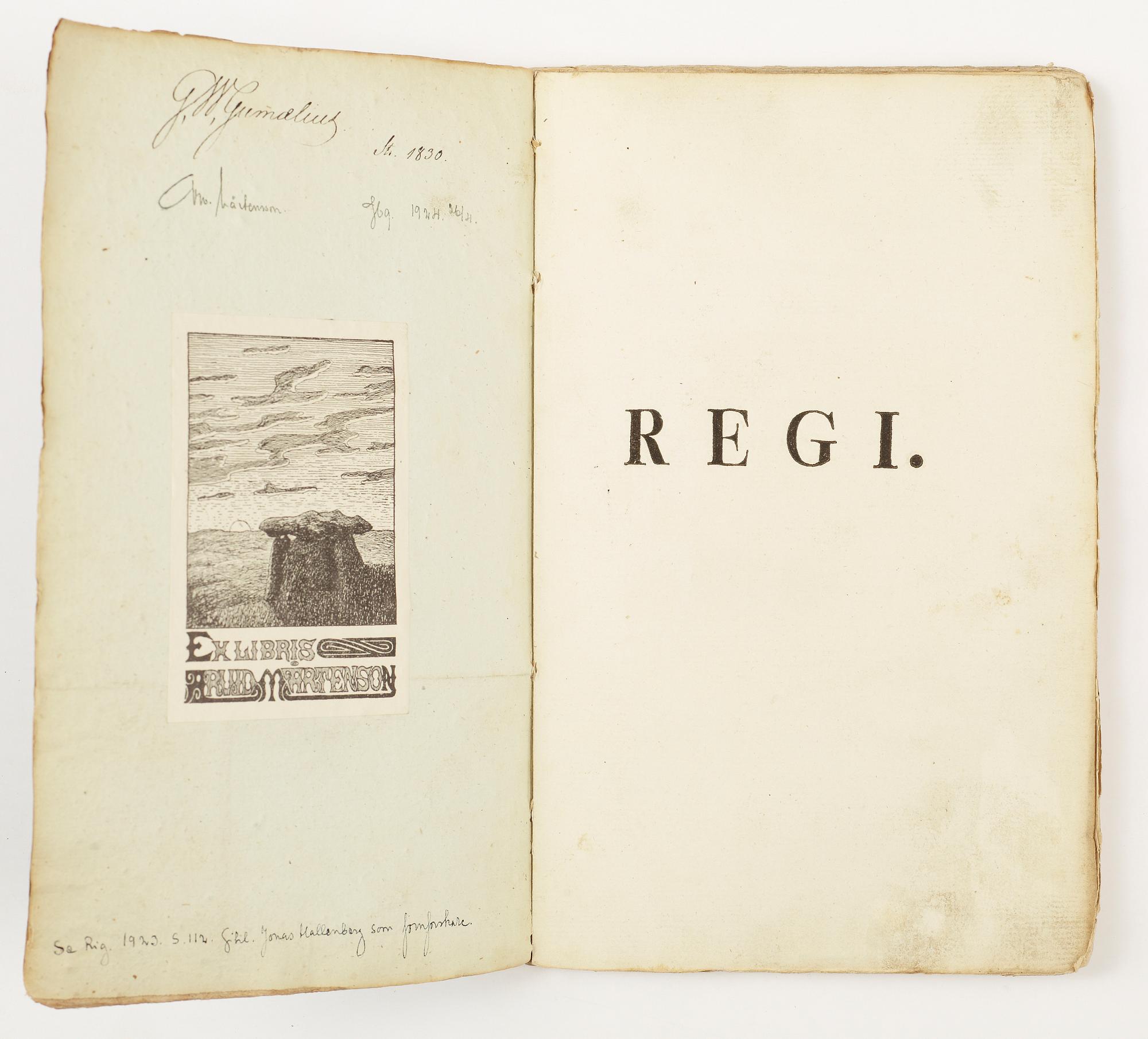 BOK, "Quatuor Monumenta Aenea e terra in Suecia eruta...", av Jonas Hallenberg, Stockholm 1802.