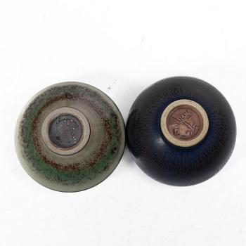 Stig Lindberg, Gunnar Nylund & Berndt Friberg, six stoneware minitures, Gustavsbergs STudio and Rörstrand, Sweden.