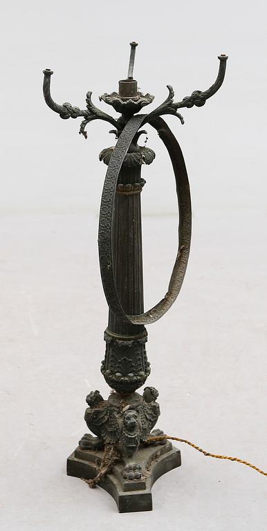 BORDSLAMPA, brons, empire, 1800-tal.