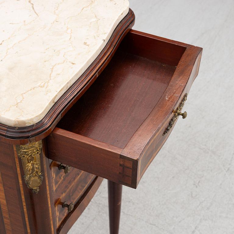 Bedside table, Louis XVI style, circa 1900.