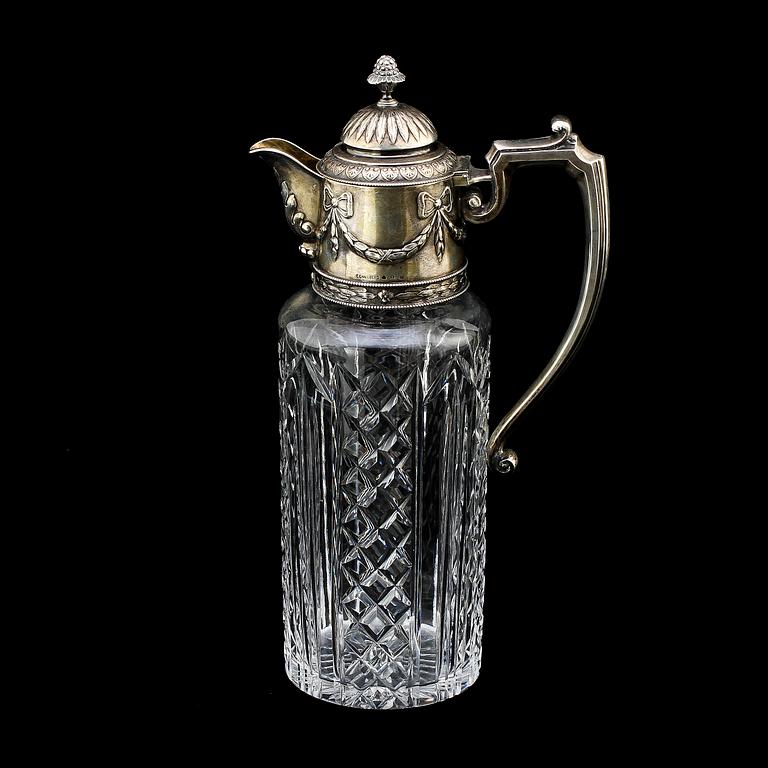 KARAFF, glas och silver, C G Hallberg, Stockholm, 1903.
