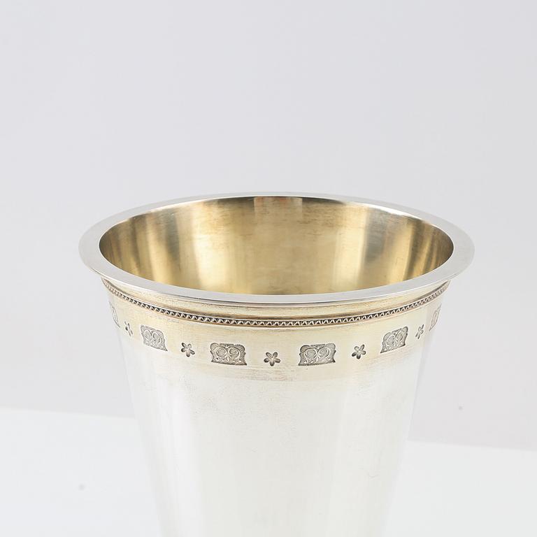 Wiwen Nilsson, vase/cup Byzantine model, sterling silver, Lund 1946.