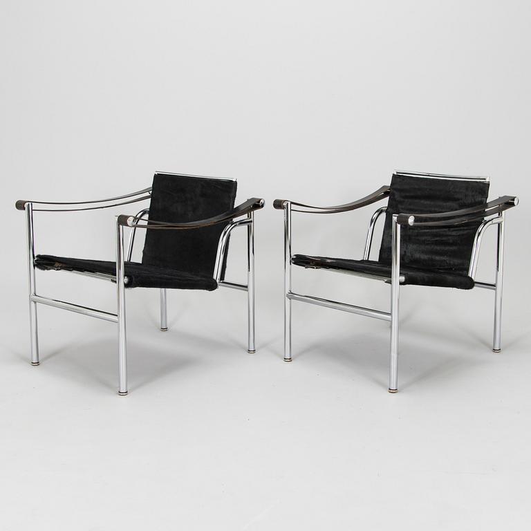 Le Corbusier, fåtöljer, ett par, "LC-1", Cassina, formgiven 1928.