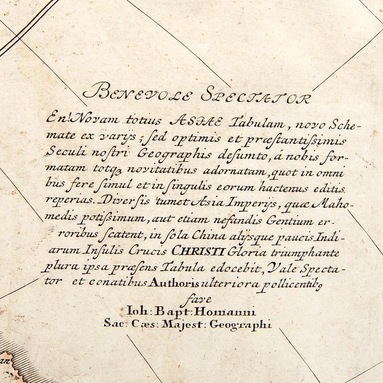 Johann Baptist Homann, “Recentissima Asiae Delineatio...", Nürnberg ca 1730.