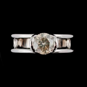RING, 14k vitguld med briljantslipad diamant ca 0.8 ct, 2000-tal. Vikt 3 g.