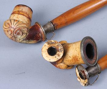 RÖKPIPOR, 2 st, 1800-tal.