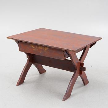 A painted pine table, 19th Century.