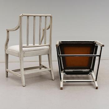 KARMSTOLAR 1 par OCH STOLAR 4 st, 1800-talets första hälft.