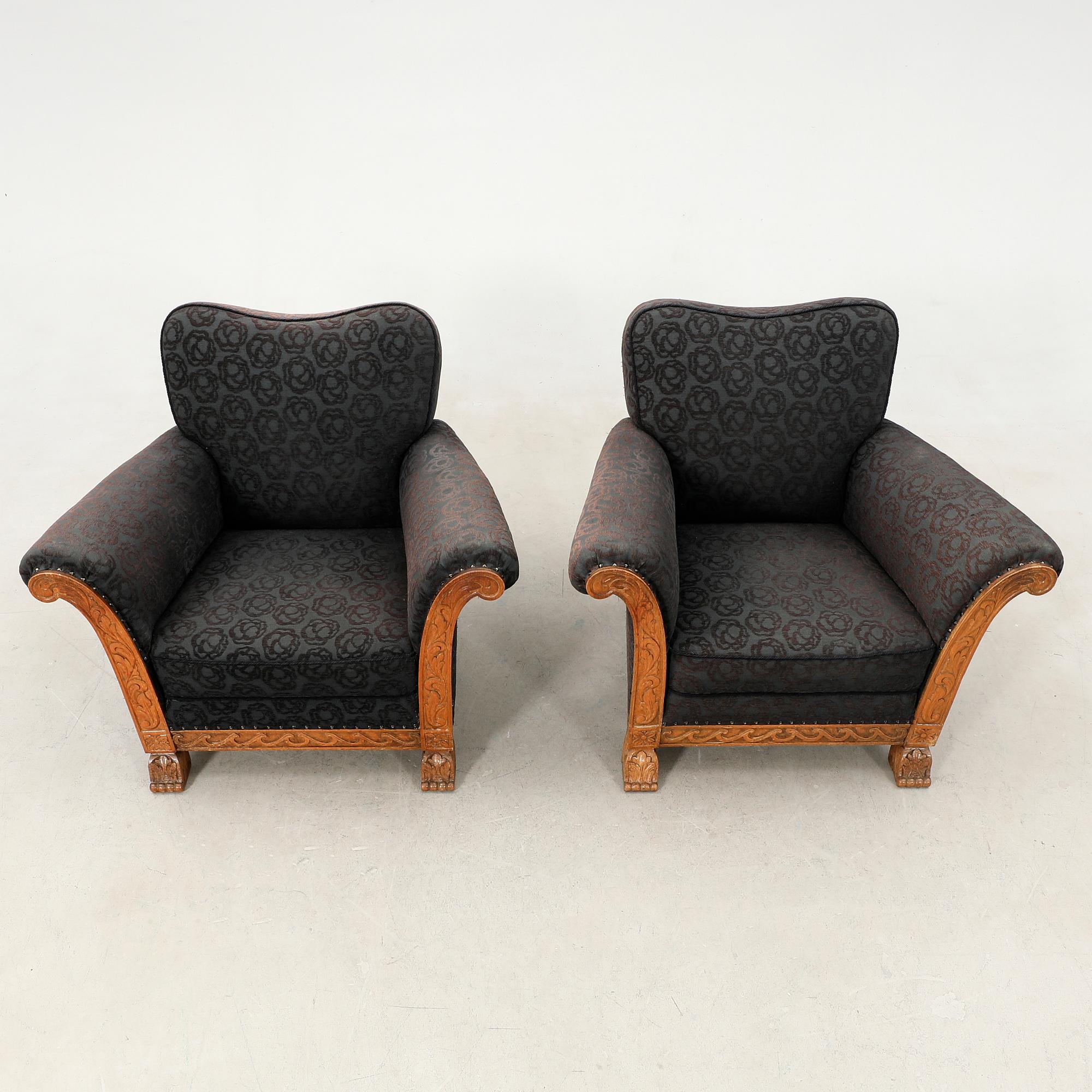 Armchairs, a pair from the 1940s, Swedish Modern.