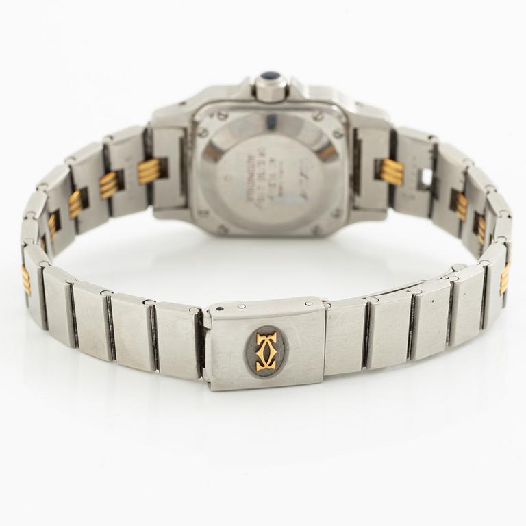 Cartier, Santos, "Godron Bracelet", wristwatch, 23,5 x 23,5 (34,5) mm.
